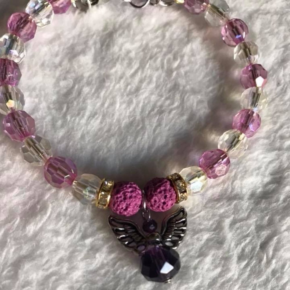 Purple lava stone essential oil diffuser bracelet